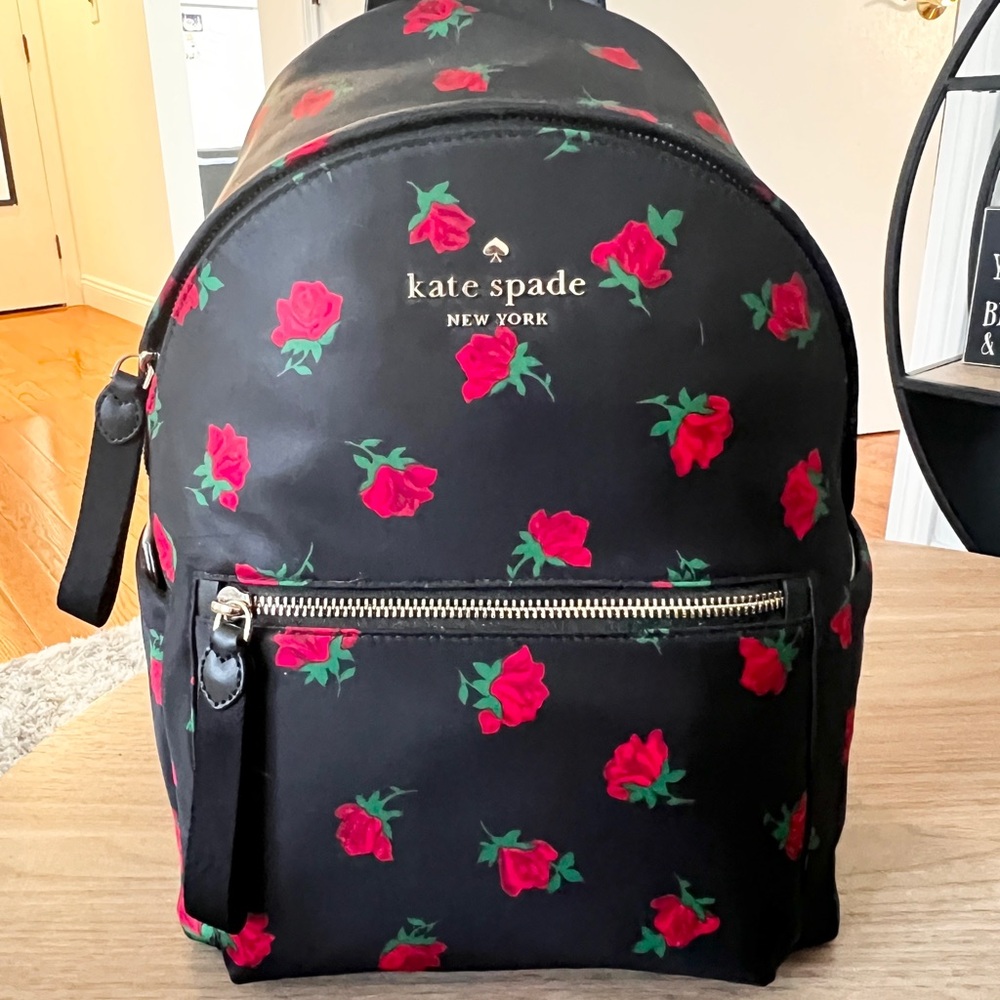 Kate Spade Floral Black Backpack
